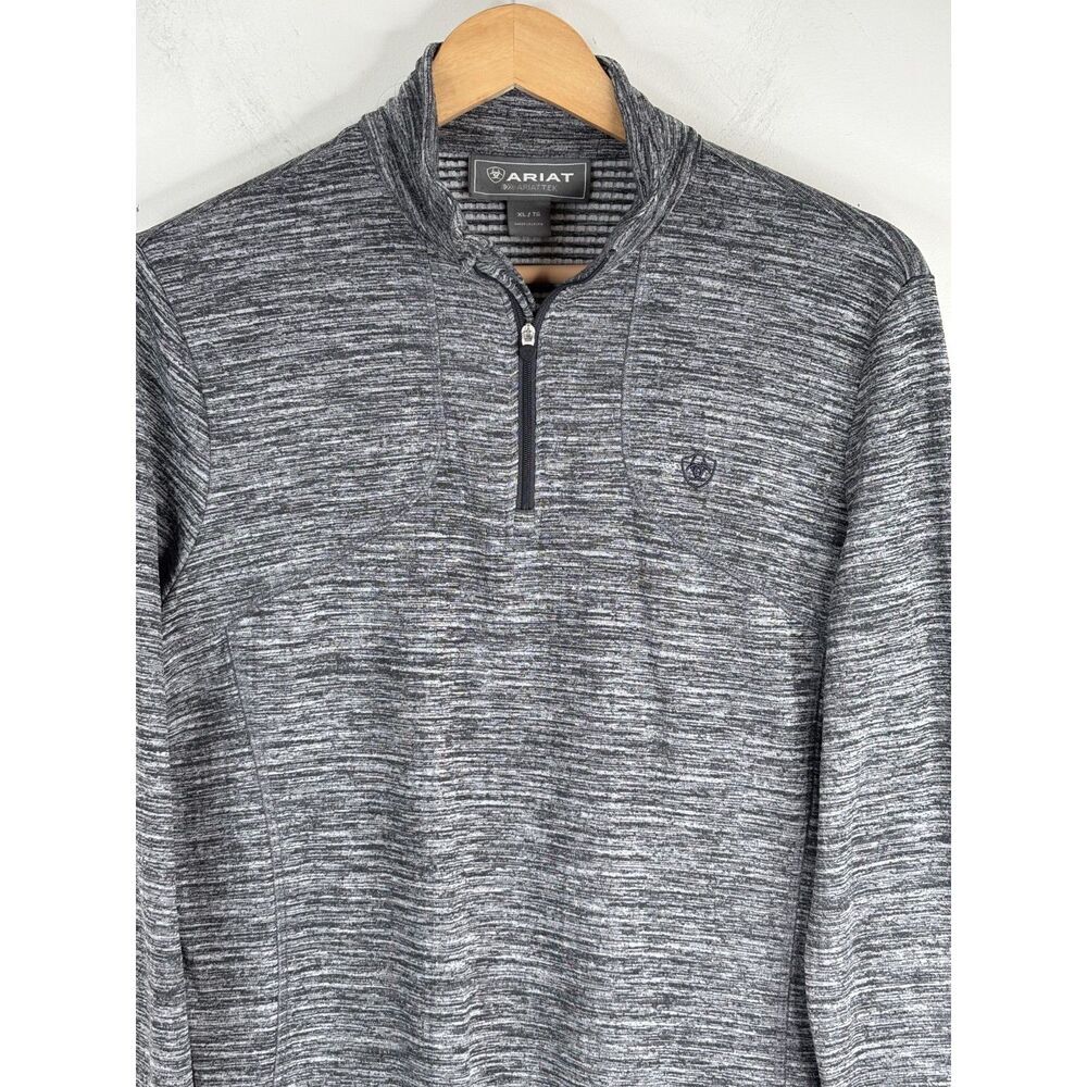 Ariat Lowell 1/4 Zip Baselayer XL Grey Space Dye AriatTek Pullover Mockneck Hike - Picture 2 of 11